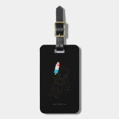 宇宙飛行士おもしろい宇宙ロケット名ブラックラゲージズ ラゲッジタグ (正面縦)