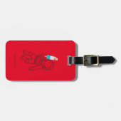 宇宙飛行士おもしろい宇宙ロケット名赤荷物 ラゲッジタグ (正面横)