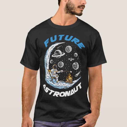 宇宙飛行士おもしろい宇宙 Tシャツ (正面)
