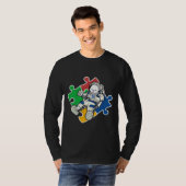 宇宙飛行士おもしろい自閉症 Tシャツ (正面フル)