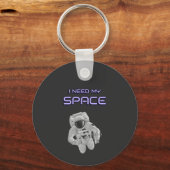 宇宙飛行士おもしろい- I Need My宇宙TシャツiPhone C キーホルダー (正面)