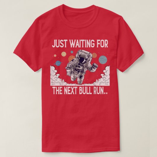 宇宙飛行士おもしろいBitcoin愛好家BTC ETH暗号インブ Tシャツ (デザイン正面)