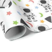 宇宙飛行士およびロケット宇宙パターン ラッピングペーパー (ロールコーナー)