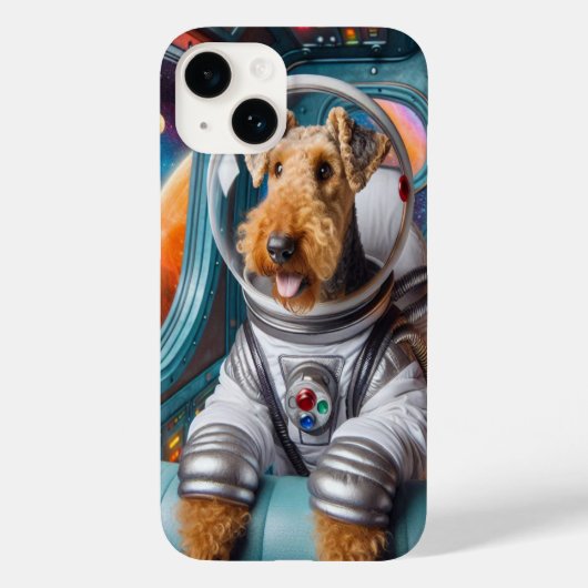 宇宙飛行士お洒落として働くAiredale Terrier Case-Mate iPhoneケース (裏面)