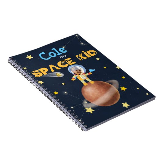 👨 🚀 ‍宇宙飛行士かわいい宇宙テーマカスタム写真名 ノートブック (右側)