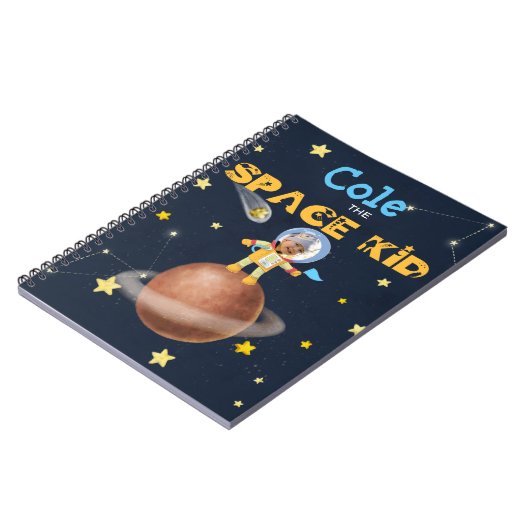 👨 🚀 宇宙飛行士かわいい宇宙テーマカスタム写真名 ノートブック (左側)