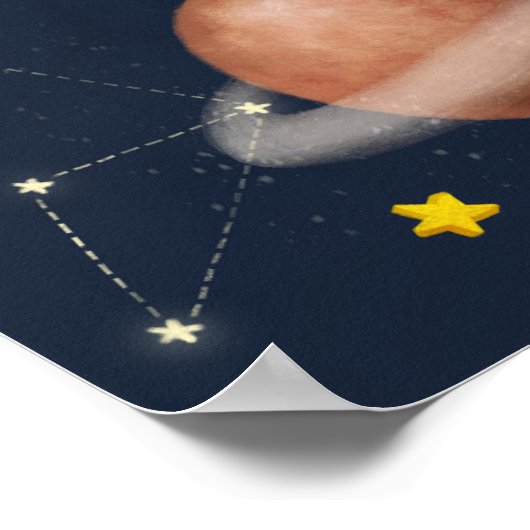 👨 🚀 宇宙飛行士かわいい宇宙テーマカスタム写真名 ポスター (角)