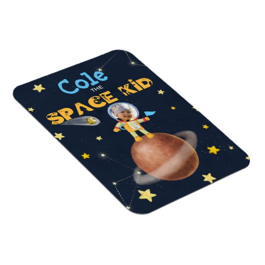 👨 🚀 ‍宇宙飛行士かわいい宇宙テーマカスタム写真名 マグネット (右側)