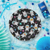 宇宙飛行士かわいい誕生日 ペーパープレート (パーティー)