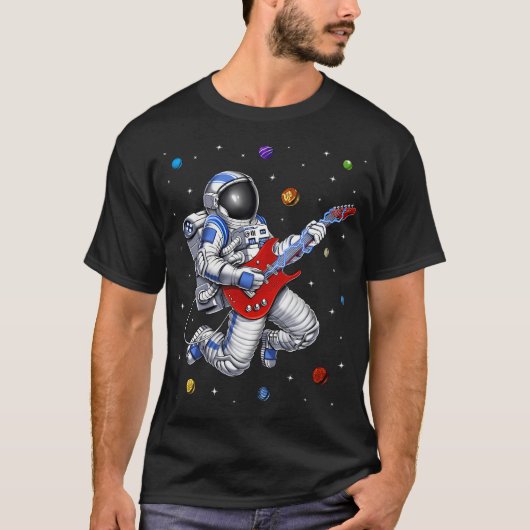 宇宙飛行士がギターを演奏 Tシャツ (正面)