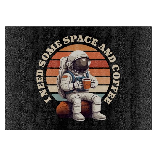 宇宙飛行士がコーヒーを飲む カッティングボード (正面)