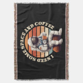 宇宙飛行士がコーヒーを飲む スローブランケット (正面縦)
