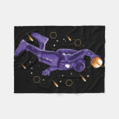 宇宙飛行士がダンクシュート フリースブランケット (正面(横))