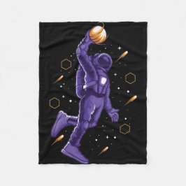 宇宙飛行士がダンクシュート フリースブランケット