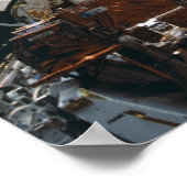 宇宙飛行士がハッブル宇宙望遠鏡で作業 ポスター (角)