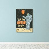 宇宙飛行士が冒険を人間の洞窟に始める キャンバスプリント (インサイチュ (ウッドフロア))