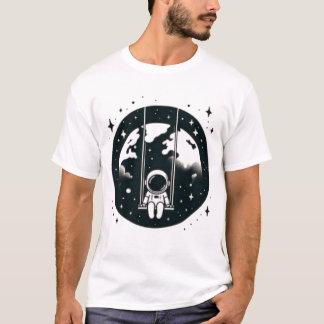 宇宙飛行士が地球で揺れる宇宙 Tシャツ