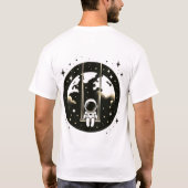 宇宙飛行士が地球で揺れる宇宙 Tシャツ (裏面)