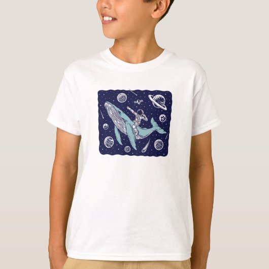 宇宙飛行士が宇宙に飛び込む Tシャツ (正面)