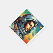 宇宙飛行士が宇宙に！ スタンダードカクテルナプキン (角)