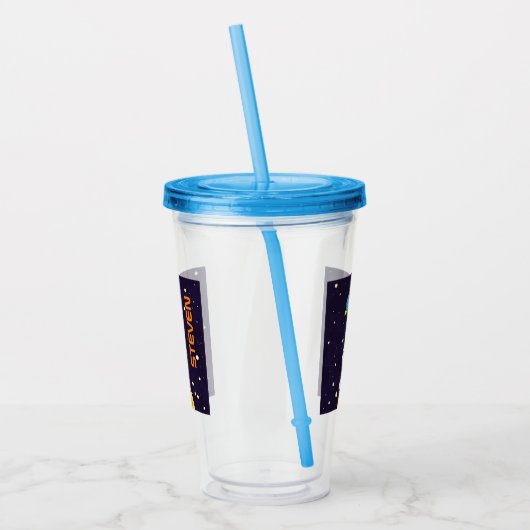 宇宙飛行士が宇宙を探検 アクリルタンブラー (左)