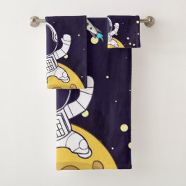 宇宙飛行士が宇宙を探検 バスタオルセット