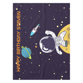 宇宙飛行士が宇宙空間を探検する誕生日 テーブルクロス