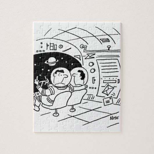 宇宙飛行士が宇宙船の郵便カートンアニメに出演 ジグソーパズル (縦)