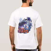 宇宙飛行士が星をキャッチ Tシャツ (裏面)