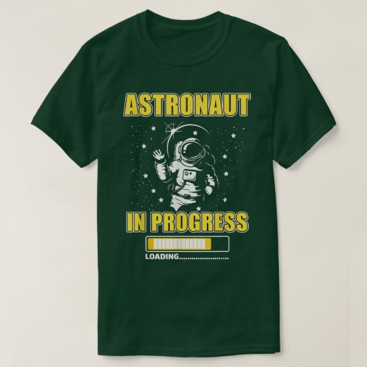 宇宙飛行士が未来の宇宙満月をロード中 Tシャツ (デザイン正面)