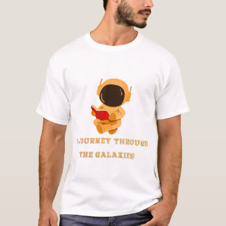 宇宙飛行士が本を読む宇宙Tシャツ Tシャツ