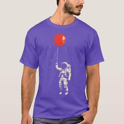 宇宙飛行士が気球を持つ Tシャツ (正面)