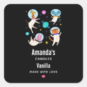 宇宙飛行士が活躍する宇宙キャンドルビジネス スクエアシール (正面)