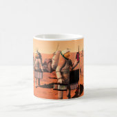 宇宙飛行士が火星に気象機器を設置する。 コーヒーマグカップ (中央)