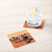 宇宙飛行士が火星に気象機器を設置する。 スクエアペーパーコースター (インサイチュ)