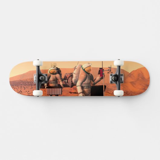 宇宙飛行士が火星に気象機器を設置する。 スケートボード (横)