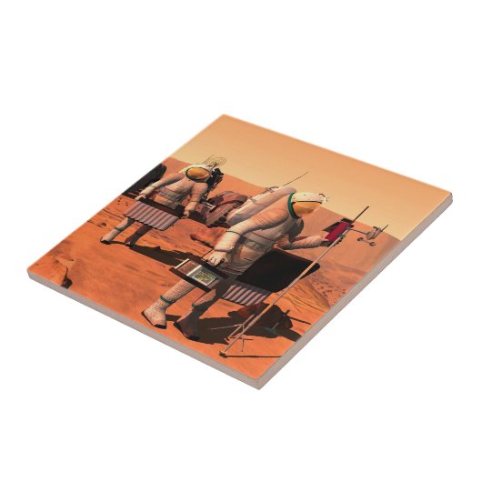 宇宙飛行士が火星に気象機器を設置する。 タイル (側面)