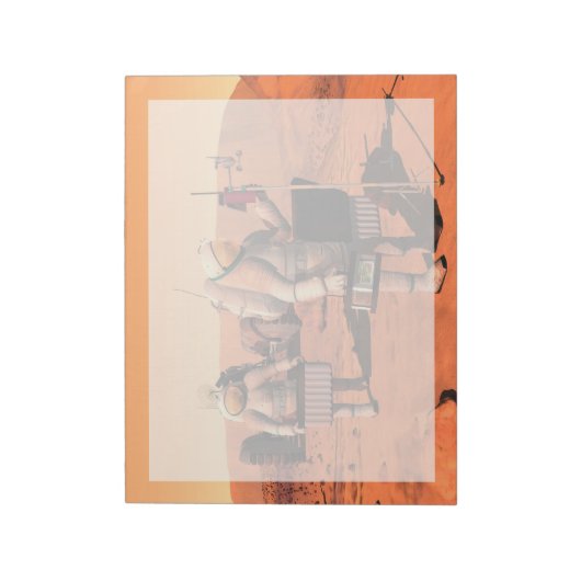 宇宙飛行士が火星に気象機器を設置する。 ノートパッド (回転)