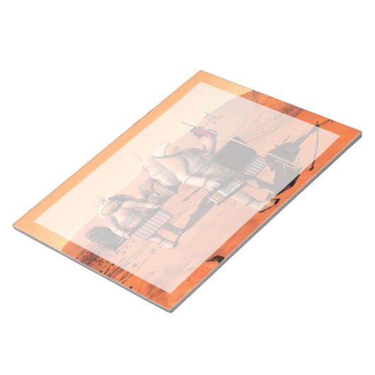 宇宙飛行士が火星に気象機器を設置する。 ノートパッド (アングル)