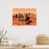 宇宙飛行士が火星に気象機器を設置する。 ポスター (キッチン)