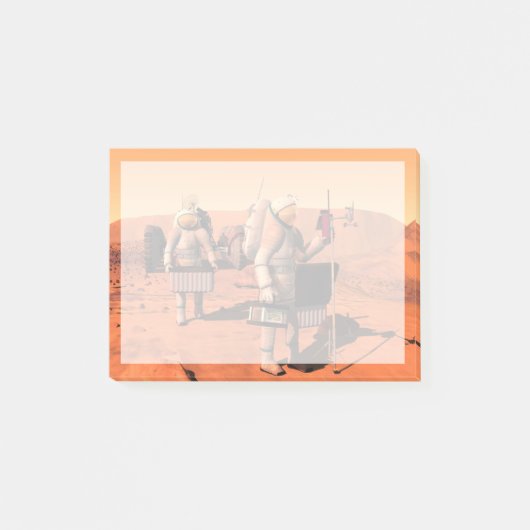 宇宙飛行士が火星に気象機器を設置する。 ポストイット (正面)