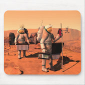 宇宙飛行士が火星に気象機器を設置する。 マウスパッド (正面)