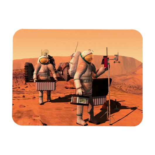 宇宙飛行士が火星に気象機器を設置する。 マグネット (横)