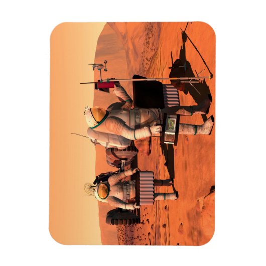 宇宙飛行士が火星に気象機器を設置する。 マグネット (縦)