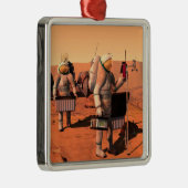 宇宙飛行士が火星に気象機器を設置する。 メタルオーナメント (右)