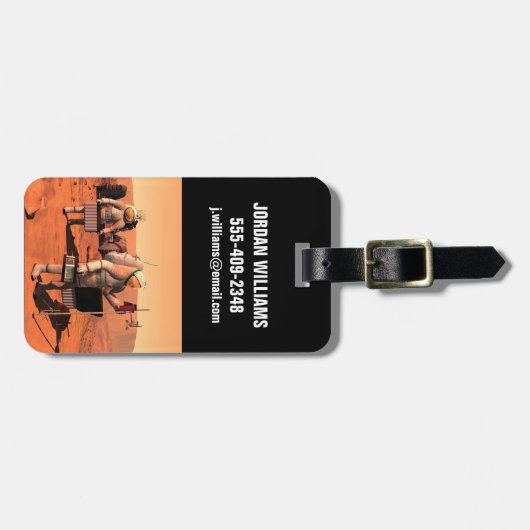 宇宙飛行士が火星に気象機器を設置する。 ラゲッジタグ (正面横)