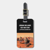 宇宙飛行士が火星に気象機器を設置する。 ラゲッジタグ (正面縦)