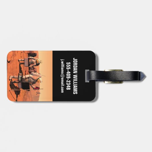 宇宙飛行士が火星に気象機器を設置する。 ラゲッジタグ (裏面横)