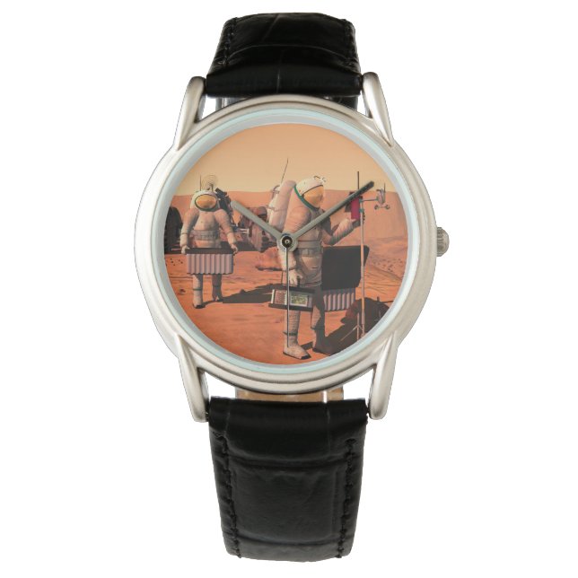 宇宙飛行士が火星に気象機器を設置する。 腕時計 (正面)