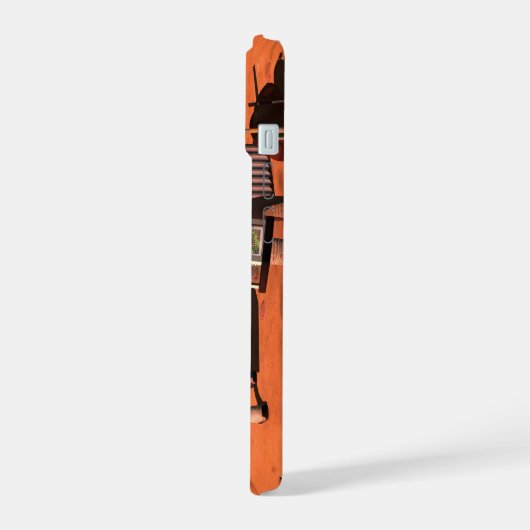 宇宙飛行士が火星に気象機器を設置する。 iPhone 15ケース (左側面)